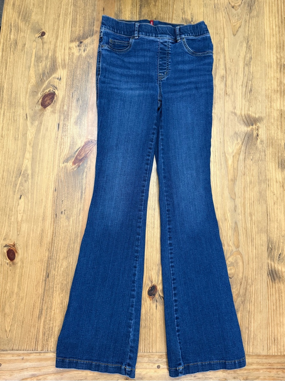 SPANX Women’s Dark Wash Bootcut Pull-On Jeans
